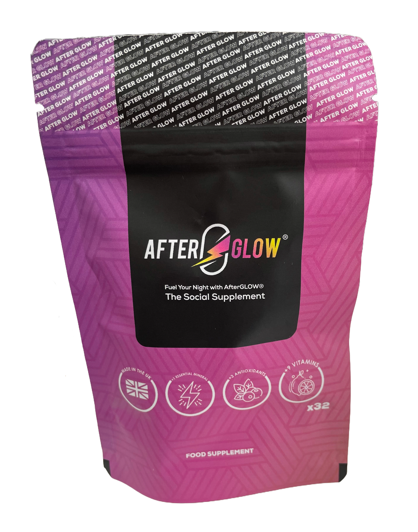 AfterGLOW® Social Wellness Supplement - Front Pouch