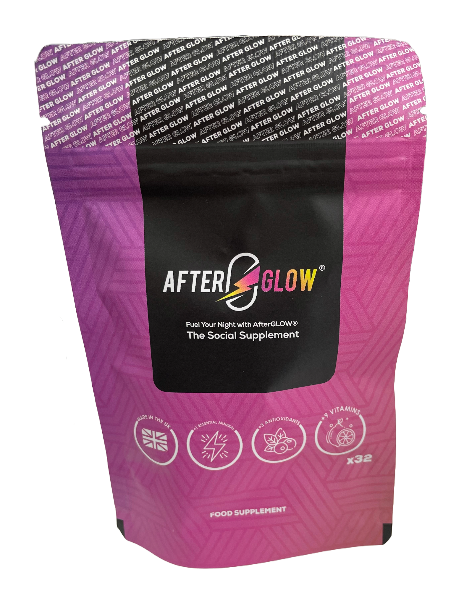 AfterGLOW® Social Wellness Supplement - Front Pouch